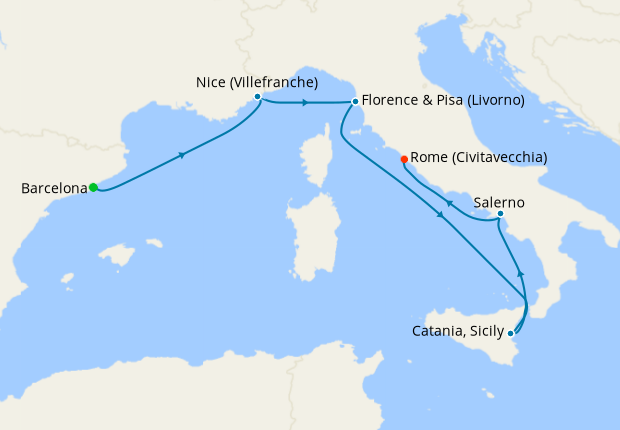 Norwegian Epic From Barcelona to Rome