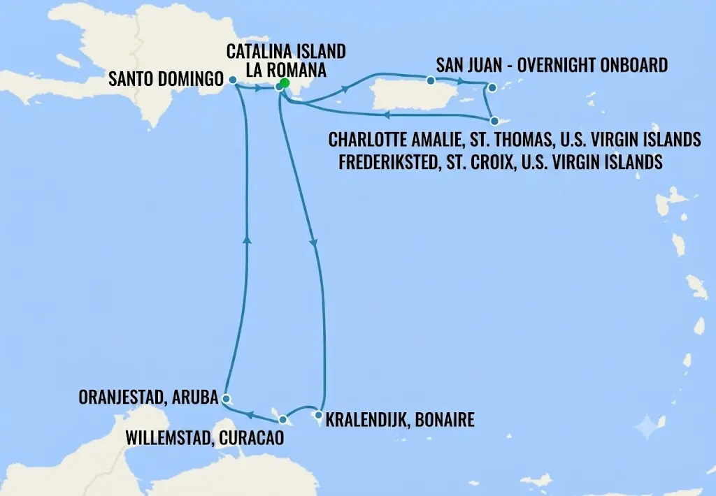 12 Nights Southern Caribbean Escape – La Romana Round Trip
